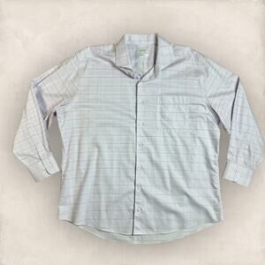 Enro Men’s Dress Shirt XL 17.5 Button Down Light Purple Check Plaid Non Iron